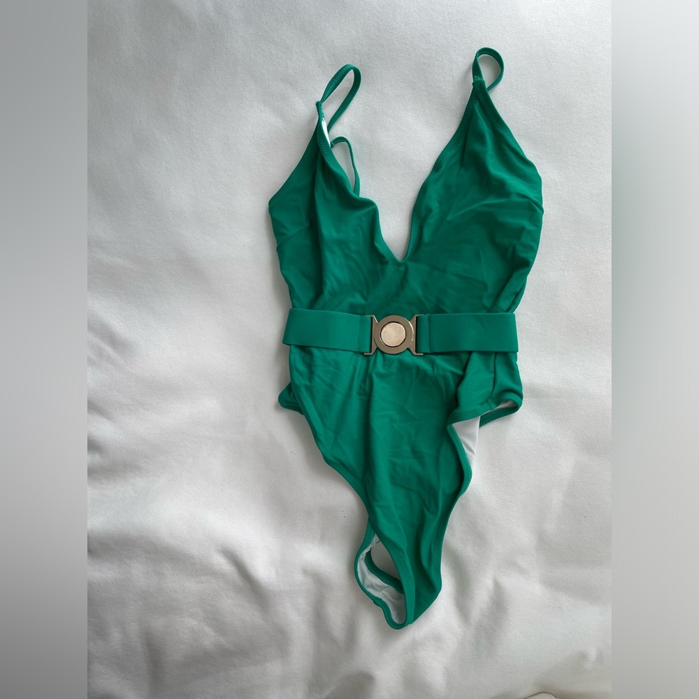 Jluxlabel - Green One Piece Bikini With Belt - size M